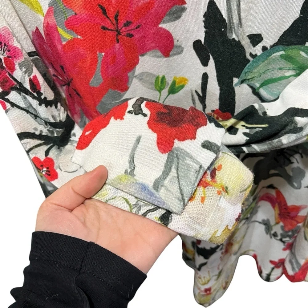 Soft Surroundings Multicolor Floral Sweater Blouse 2X - Picture 3 of 9